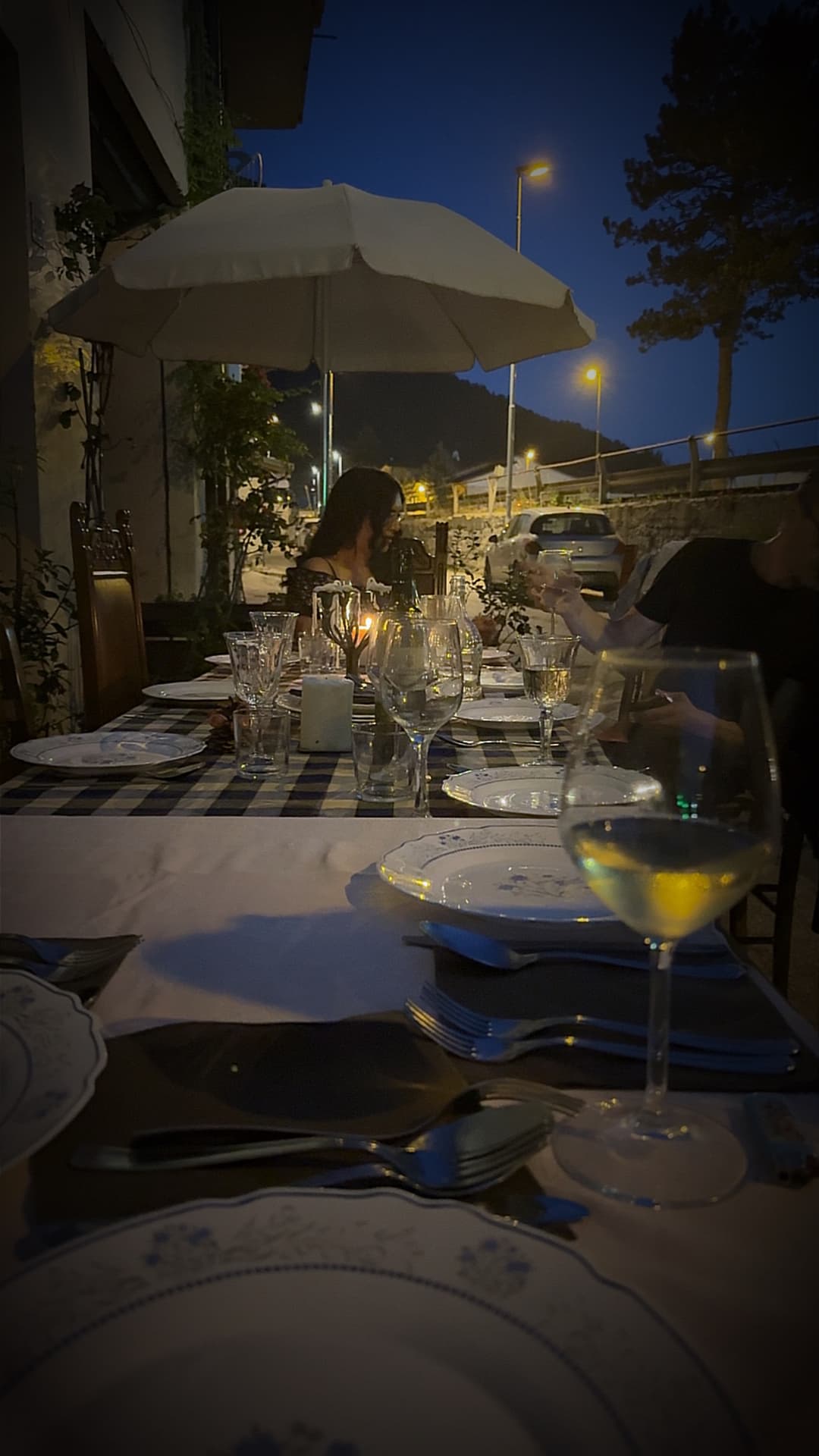 A warm evening table at Cucina Umbra