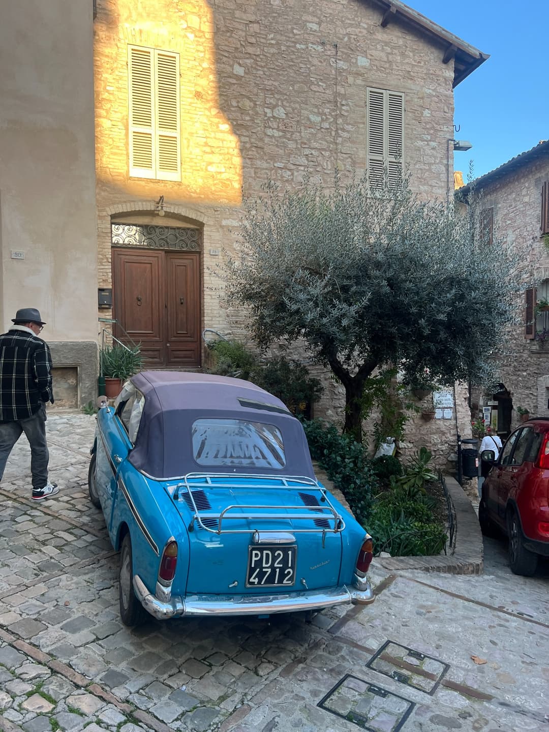 A stone street in Spello outside Elvio Marchionni’s home